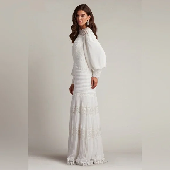 TADASHI SHOJI - SILVERADO BLOUSON SLEEVE GOWN - Picture 3 of 6